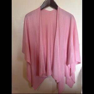 Light Pink Open-Front Draped Women's Cardigan Shawl Sweater Wrap L XL XXL
